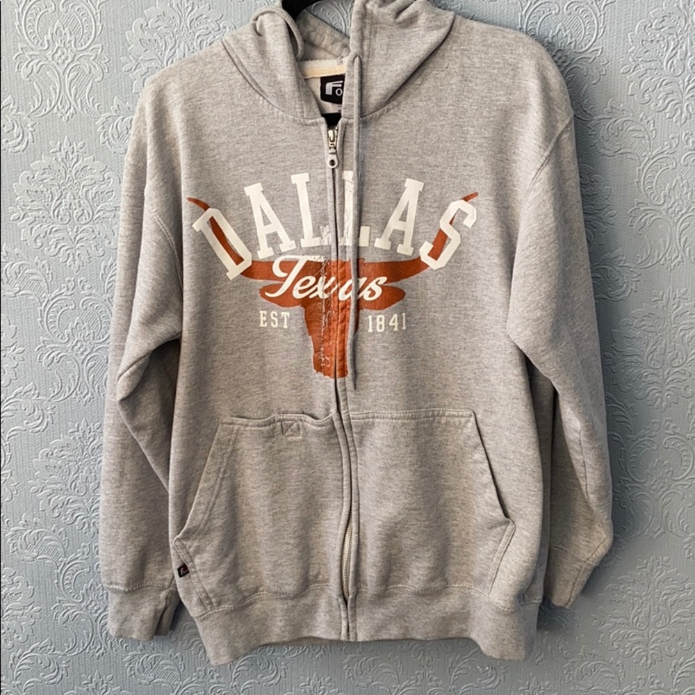 3/$20 Dallas Texas grey zip up hoodie